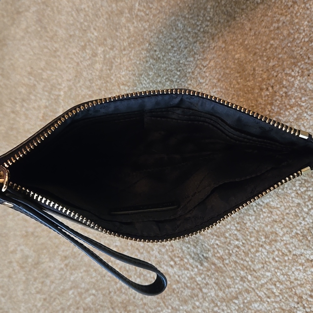 NWOT Michael Kors Black Clutch with Gold Floral Design - Picture 6 of 7